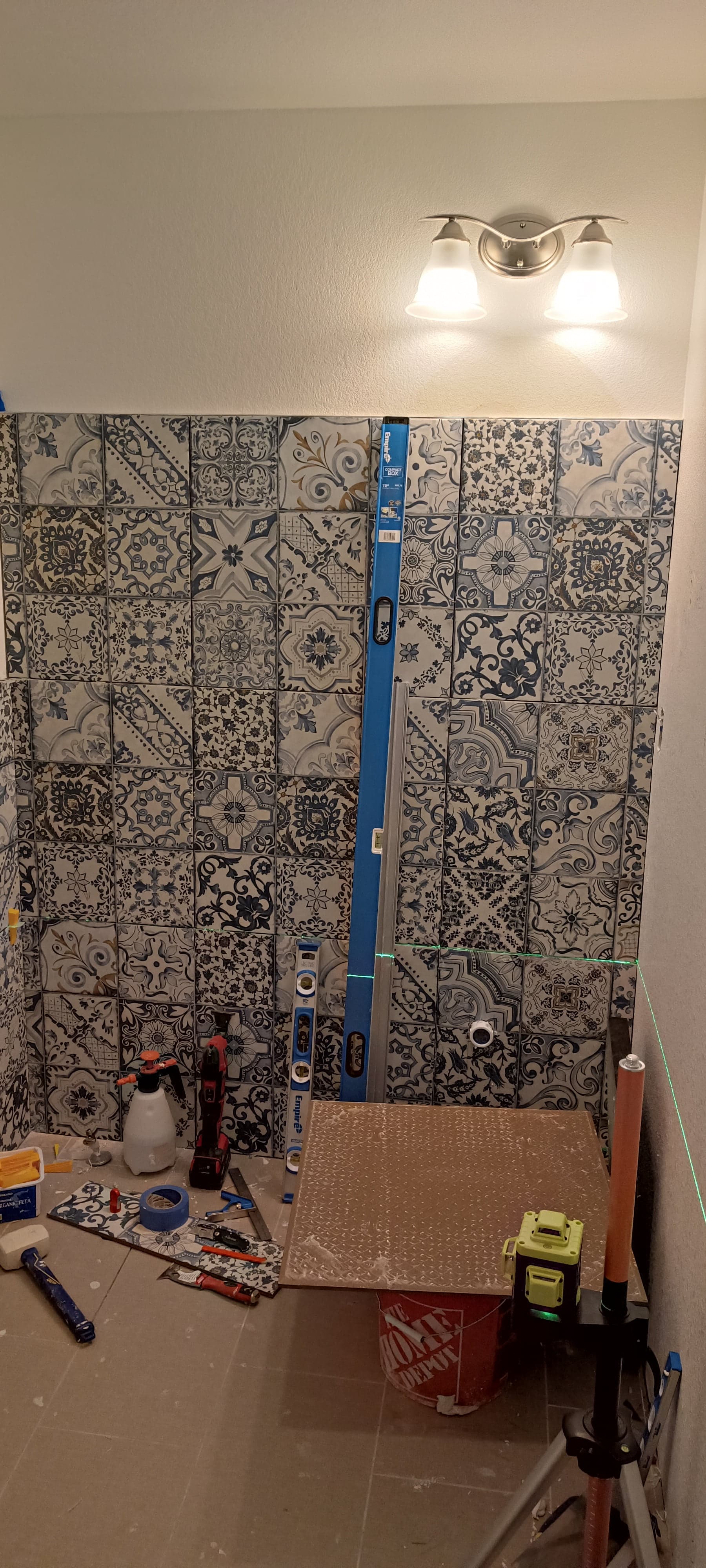 Tile walls installation — project photo