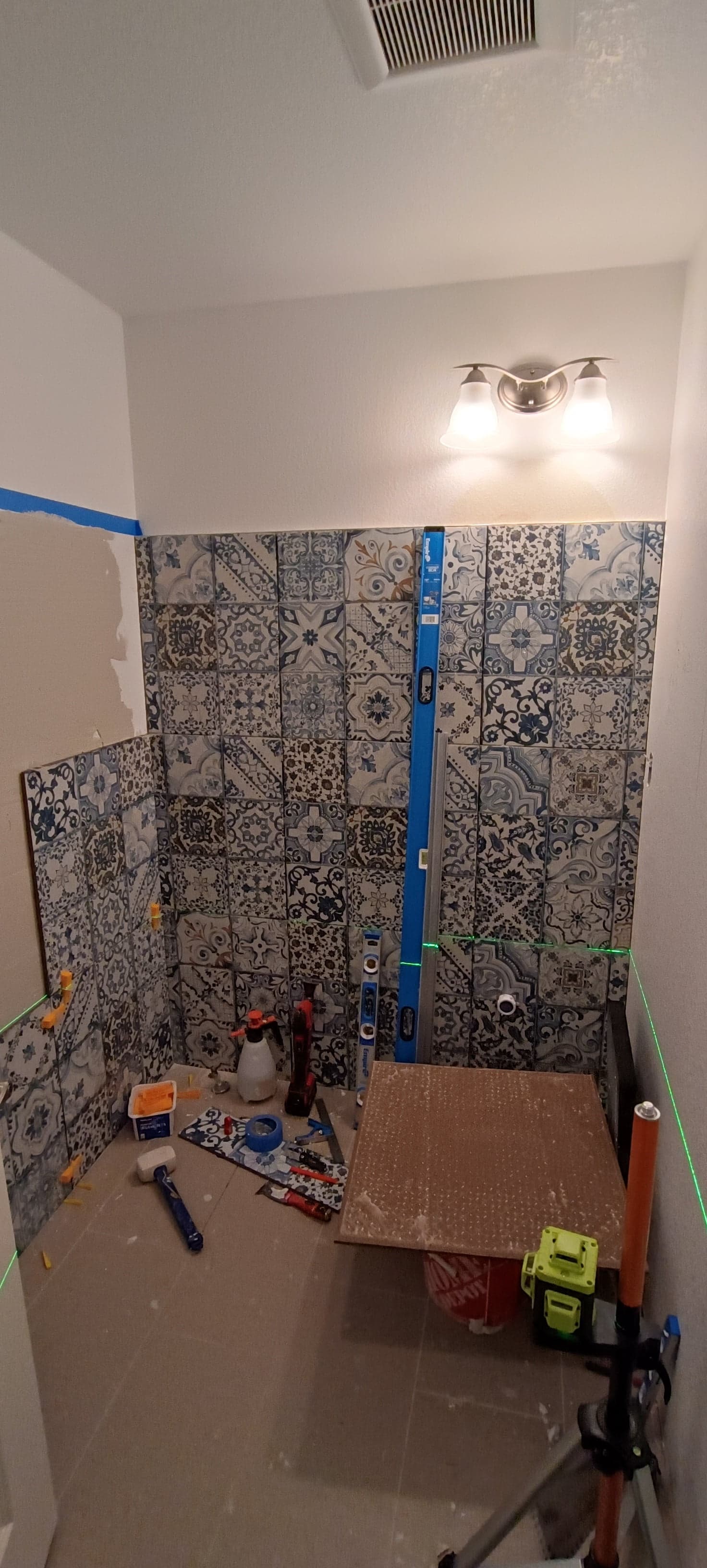 Tile walls installation — project photo