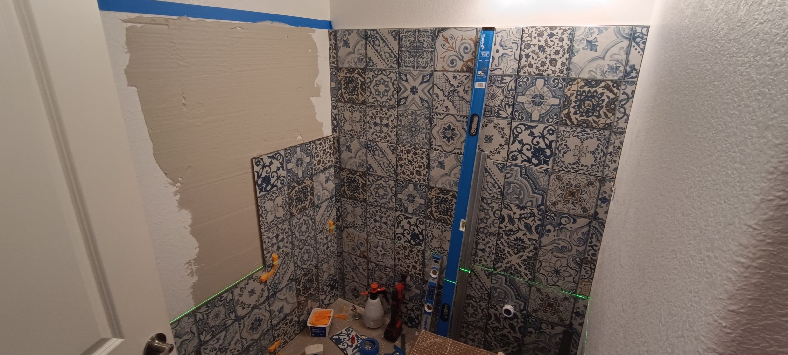 Tile walls installation — project photo